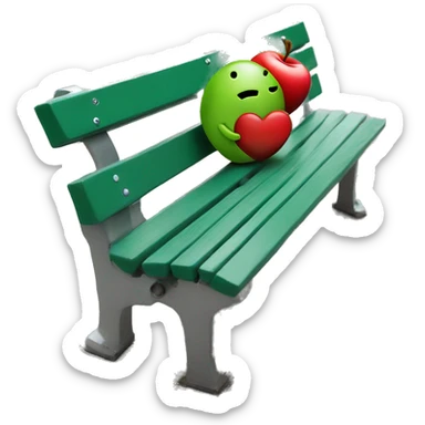 apple and android logo on a bench loving each other sticker