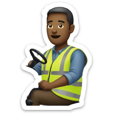 Tractor driving a person sticker