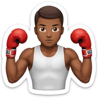 athlete in boxing gloves sticker