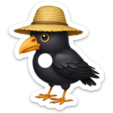 straw crow sticker