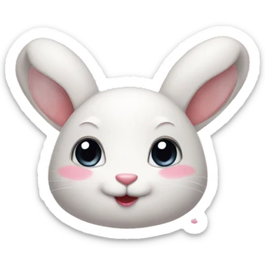 sweet bunny Face with hearts sticker