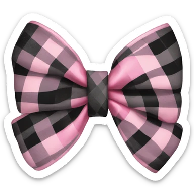 black pink plaid bow sticker