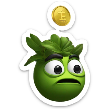 a Pepe sits under a tree of coins sticker
