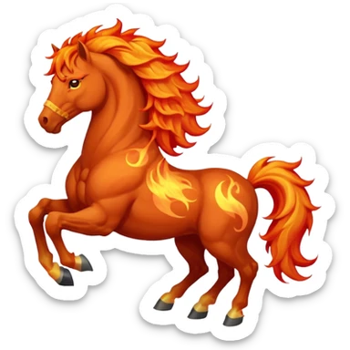 fire horse emoji to push notification . more fire on the horse look like hero sticker