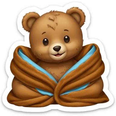 Happy teddy bear in a blanket sticker