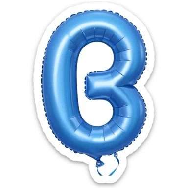 one balloon that has a shape of three (3) on the left side and another one that has a shape of a zero (0) on the right side. both of them have a blue color. i want it to have a birthday vibe sticker