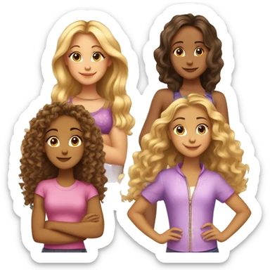 four girls that want to be the cheetah girls but one is 4yrs old, 2 are 16yrs old and the other is 23 sticker