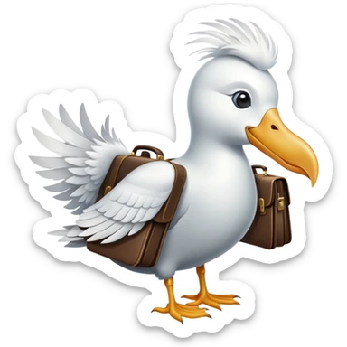 albatross holding a briefcase sticker