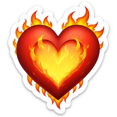 The fiery heart of crimson sticker