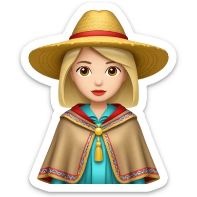 woman with fashion pancho sticker