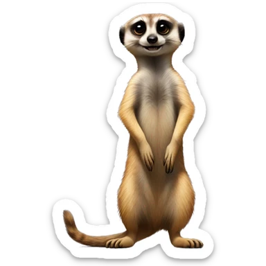 Meerkat stands on its hind legs sticker