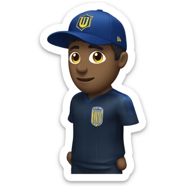 chico con gorro negro y camisa de la boca juniors sticker