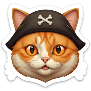 pirate cats with one eye closed with eyeband sticker