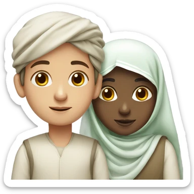Cute Syrian boy and saudi girl sticker