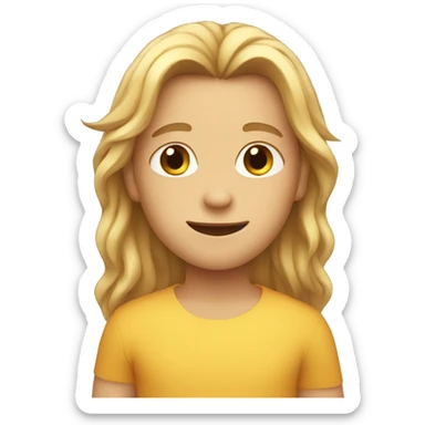 Healthy boy with long hair sticker