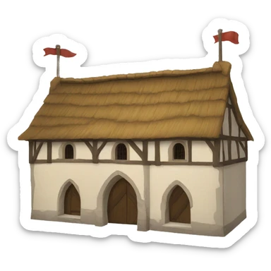 medieval research building sticker