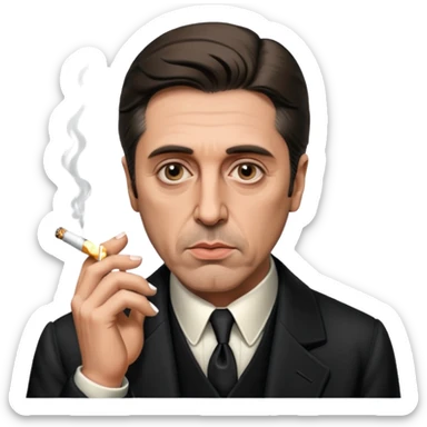draw me brutal cold-blooded al pacino from godfather, who will smoke ciggarete sticker