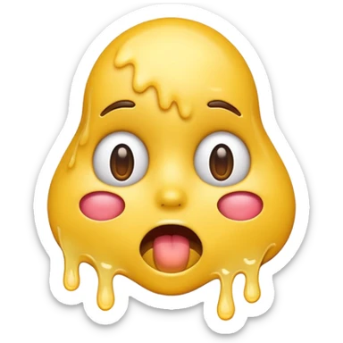 melting face emoji with alternate expression sticker