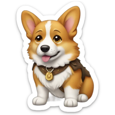 Sad corgi wearing lederhosen sticker
