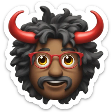 An artistic red bull painting a canvas picture sticker