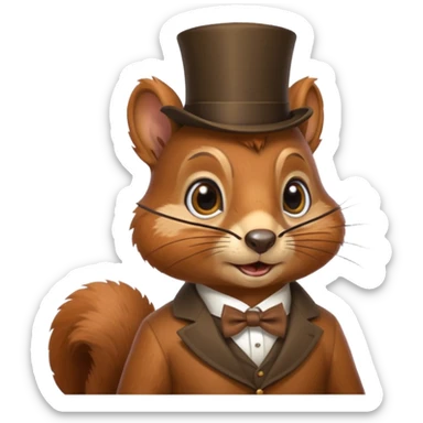 squirrel with a monicle sticker