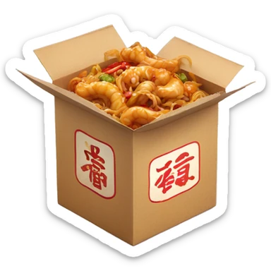 Chinese food in a box sticker