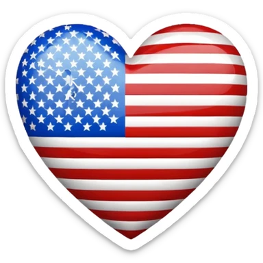 American flag heart sticker