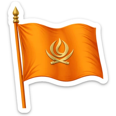 Use orange flag and sikh emoji this 🪯 and make sure emoji fit in Flag  sticker