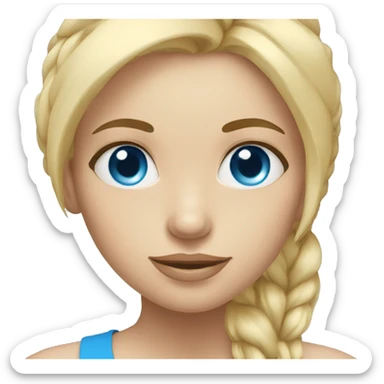 yoga girl blonde blue eyes sticker