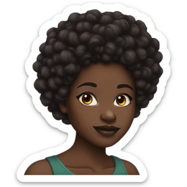 black skin girl afro hair nose piercing sticker