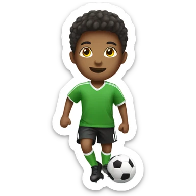 kid play soccer sticker