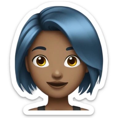 Blackblue hair girl sticker