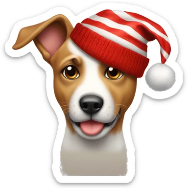 Perro con gorro de navidad sticker