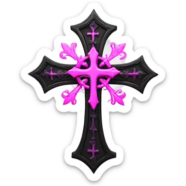 gothic cross pink sticker