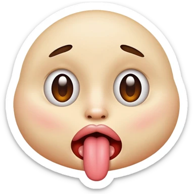 nervously sticking out tongue emoji sticker