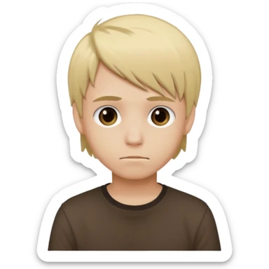 boy with blonde hair emo and shirt brown sticker