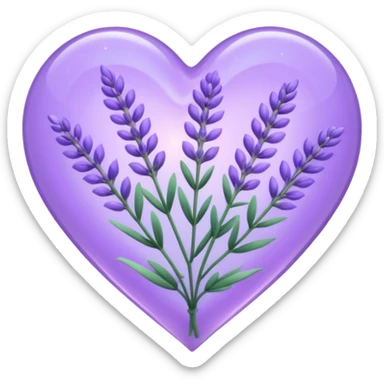 create a holographic lavender plant that wraps around a lavender colored heart sticker