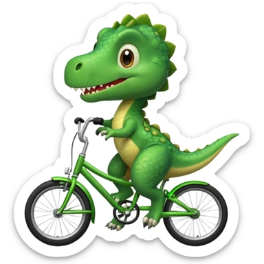 Baby dinosaur riding a bike  sticker