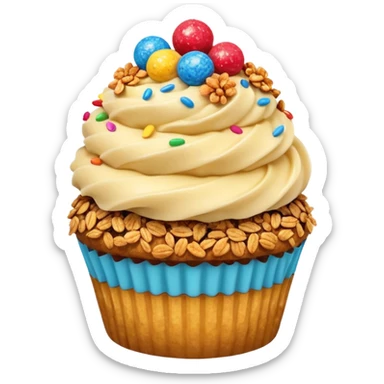 Fried ice cream as a cupcake with sprinkles covered in granola  sticker