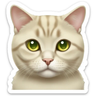 British fold shorthair gold chinchilla cat with light green eyes sticker
