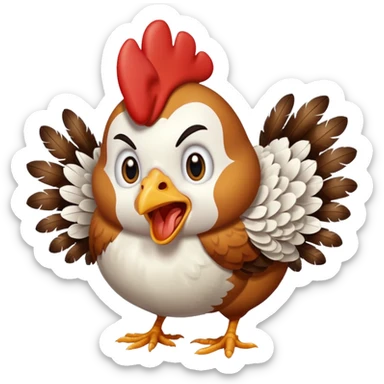 Chicken screaming sticker
