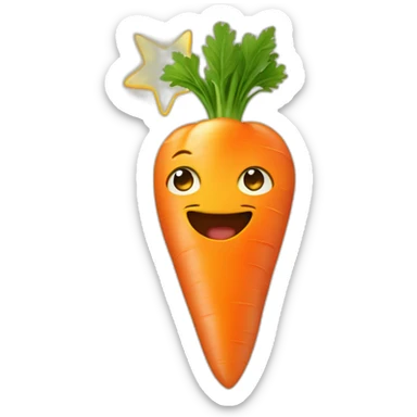 bright carrot with a star wake sticker