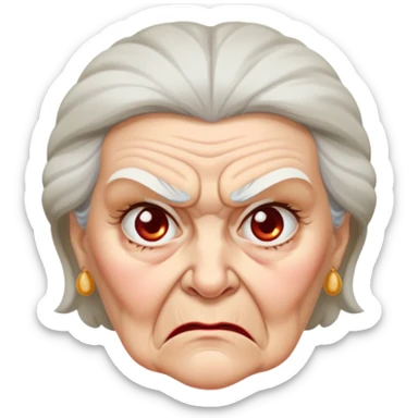 angry old lady sticker
