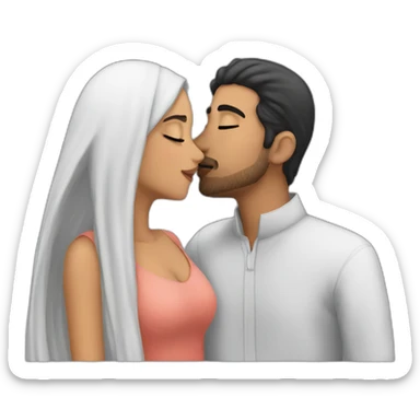 An arabic guy named mxy kissing a girl named remas sticker