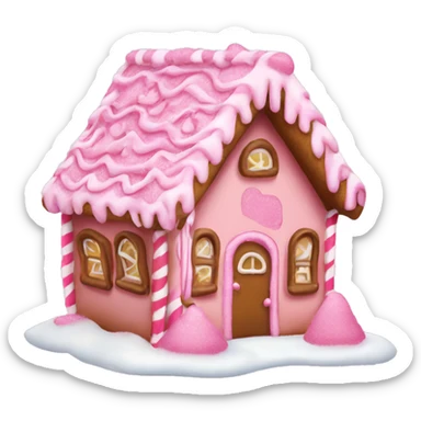 Pink gingerbread house with pink snow sticker