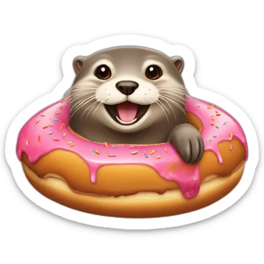 loutre mangeant un donut sticker