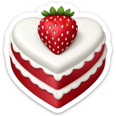 Coração de bolo de morango sticker