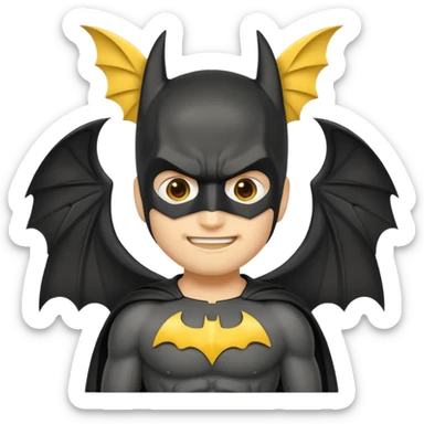 Batman emoji plzz give me wings alsi with this face like sticker