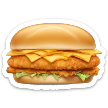 Crispy chicken sandwich with cheese sticker