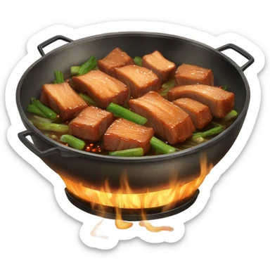 Sticky Chinese Pork Belly in wok sticker